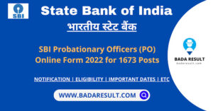 SBI Probationary Officers PO Online Form 2022